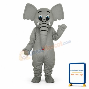 Little Grey Elephant Mascot Adult Costume