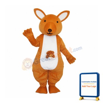 Yellow Kangaroo Mascot Adult Costume Free Shipping