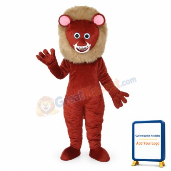 Dark Brown Lion Mascot Adult Costume