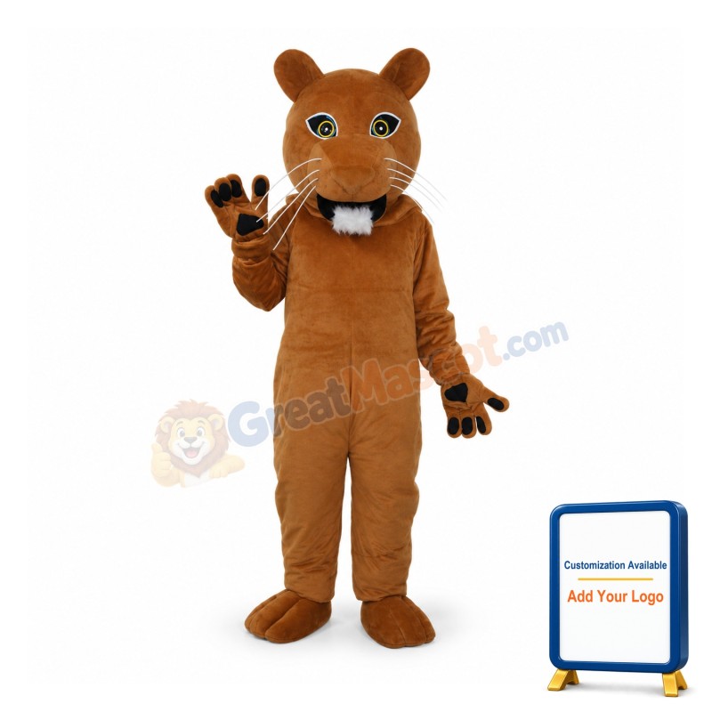 Golden Cougar Mascot Adult Costume