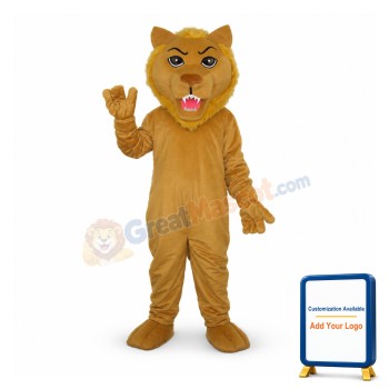 Old Brown Lion Mascot Adult Costume