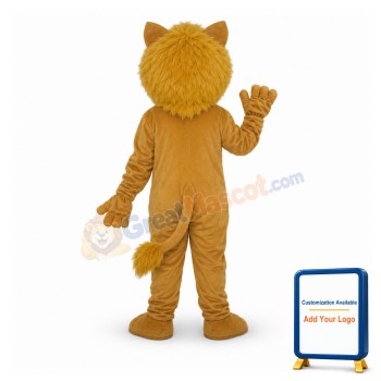 Old Brown Lion Mascot Adult Costume
