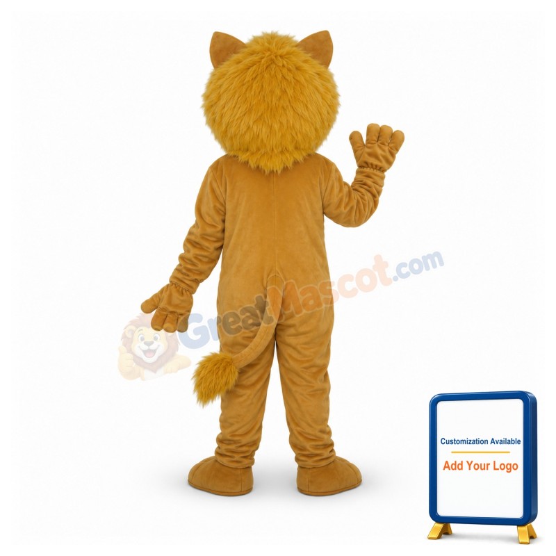 Old Brown Lion Mascot Adult Costume