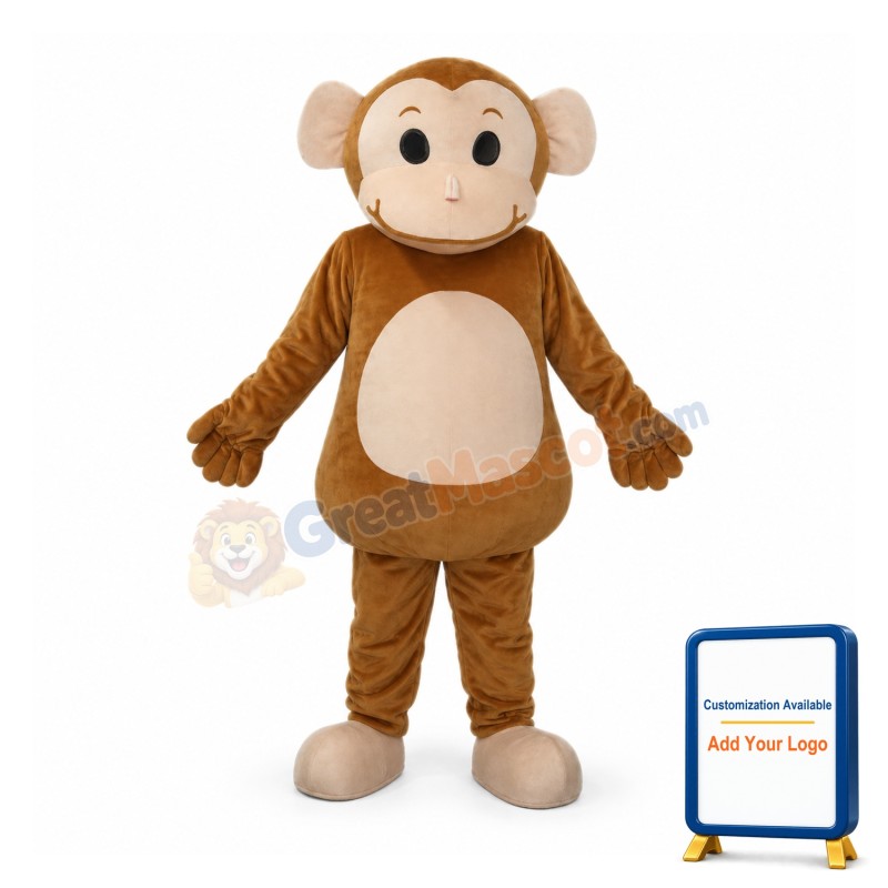 Big Head Monkey Mascot Adult Costume