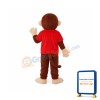 Happy Monkey in Red Shirts Mascot Adult Costume