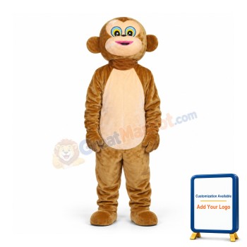 Happy Monkey Mascot Adult Costume Free Shipping