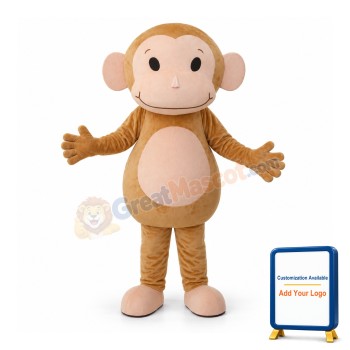Little Brown Monkey Mascot Adult Costume