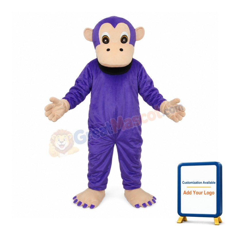 Purple Gorilla Mascot Adult Costume