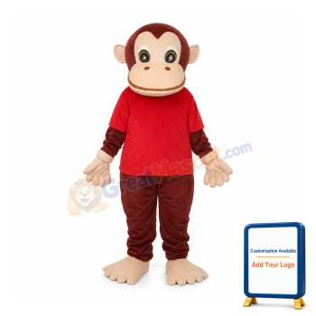 Red Vest Gorilla Mascot Adult Costume