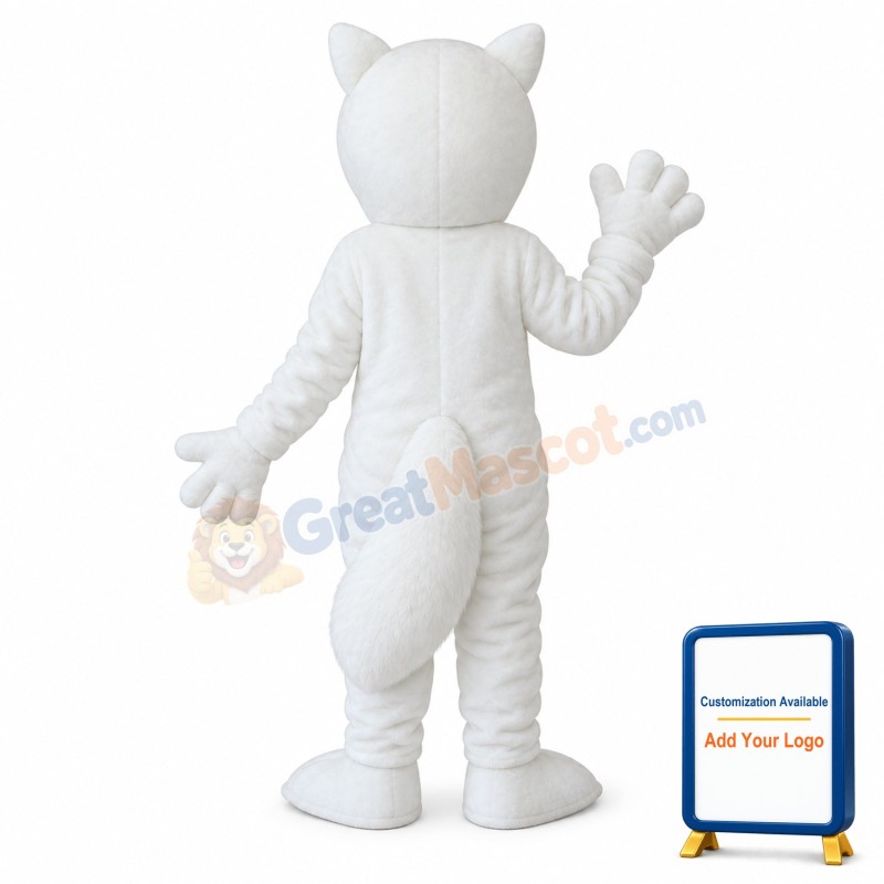White Fox Mascot Adult Costume