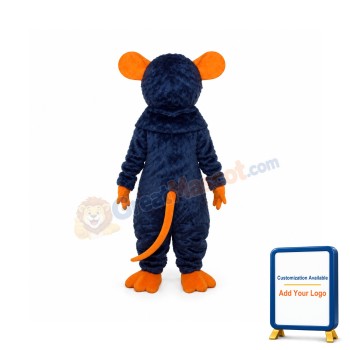 Big Tooth Black Plush Moust Adult Mascot Costume
