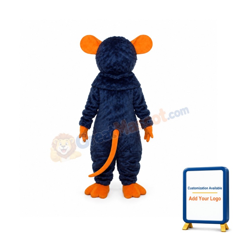 Big Tooth Black Plush Moust Adult Mascot Costume