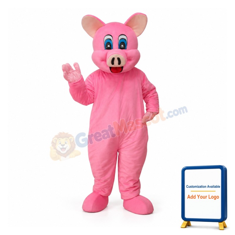 Pink Pig Mascot Adult Costume