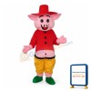 Red Hat Pig Mascot Adult Costume