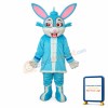 Blue Rabbit in Padded Coat Mascot Adult Costume