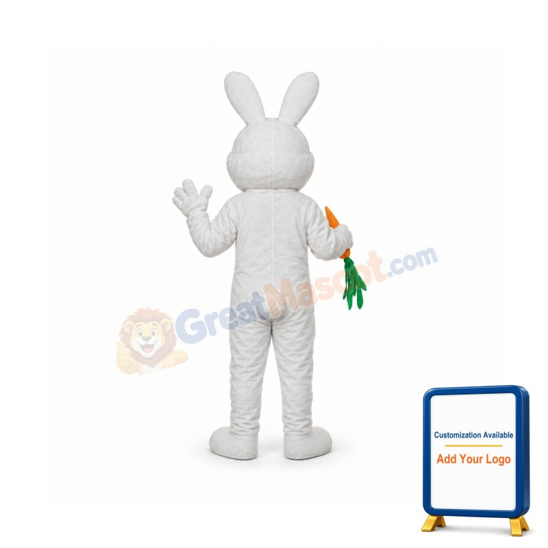 Easter Bunny with Carrot Mascot Adult Costume