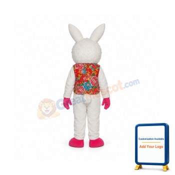 Furry Face Rabbit Mascot Adult Costume