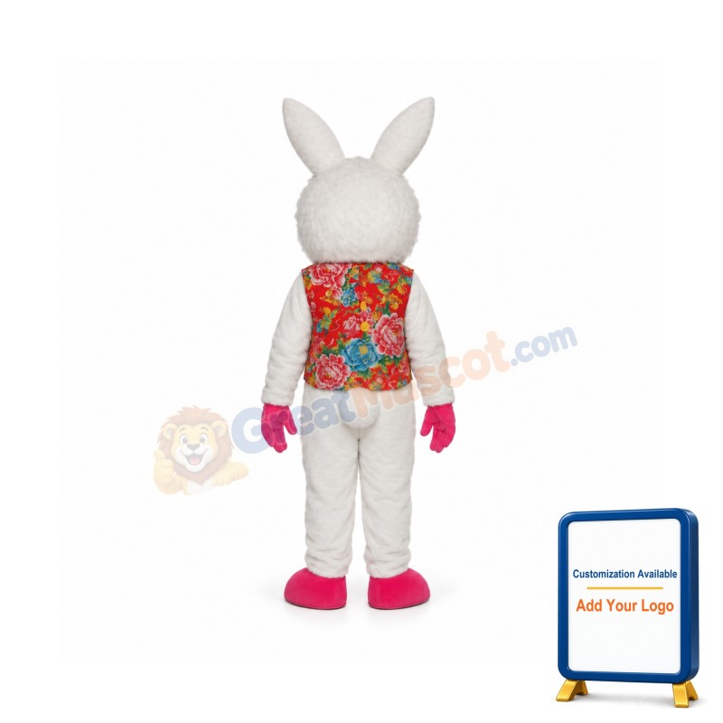 Furry Face Rabbit Mascot Adult Costume