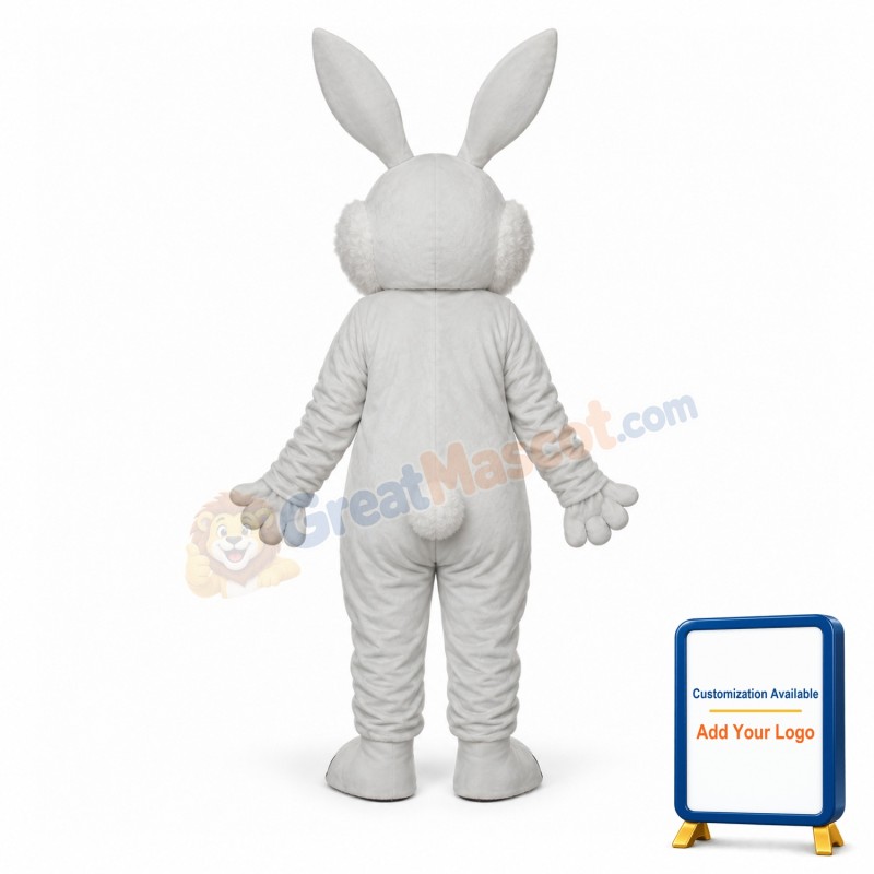 Pink Ears Rabbit Mascot Adult Costume