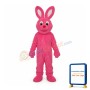 Pink Furry Rabbit Mascot Adult Costume