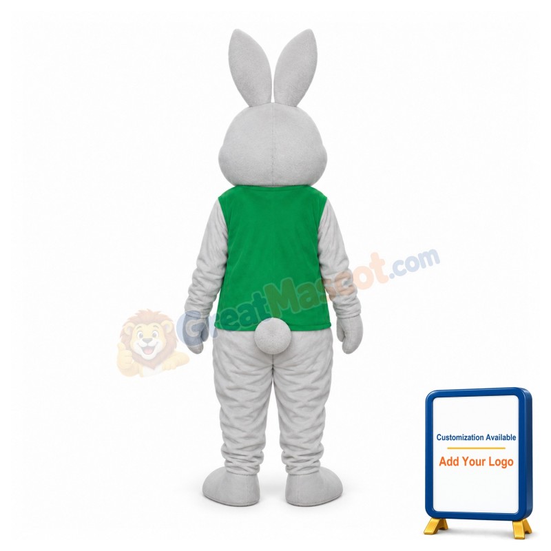 Rabbit with Green Vest Mascot Adult Costume