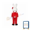 Red Overall Rabbit Mascot Adult Costume