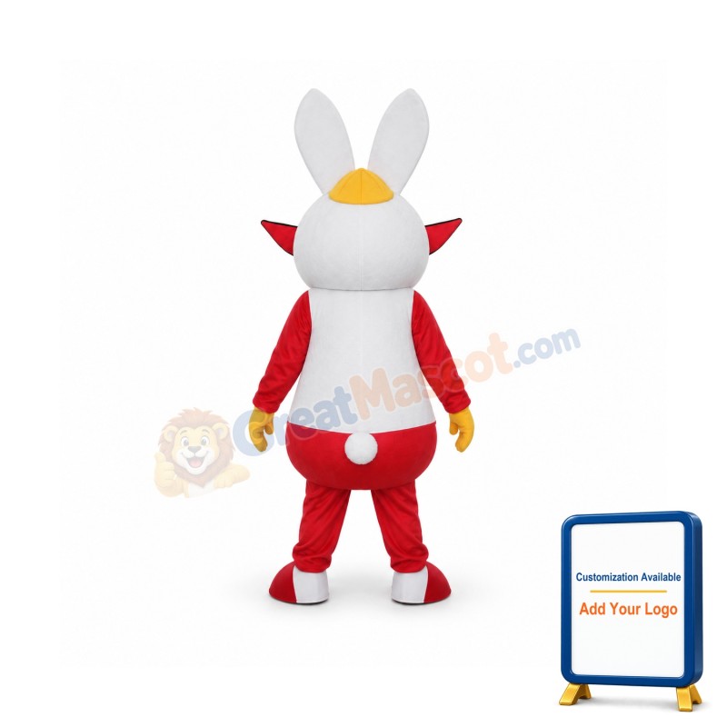 Yellow Hat Rabbit Mascot Adult Costume