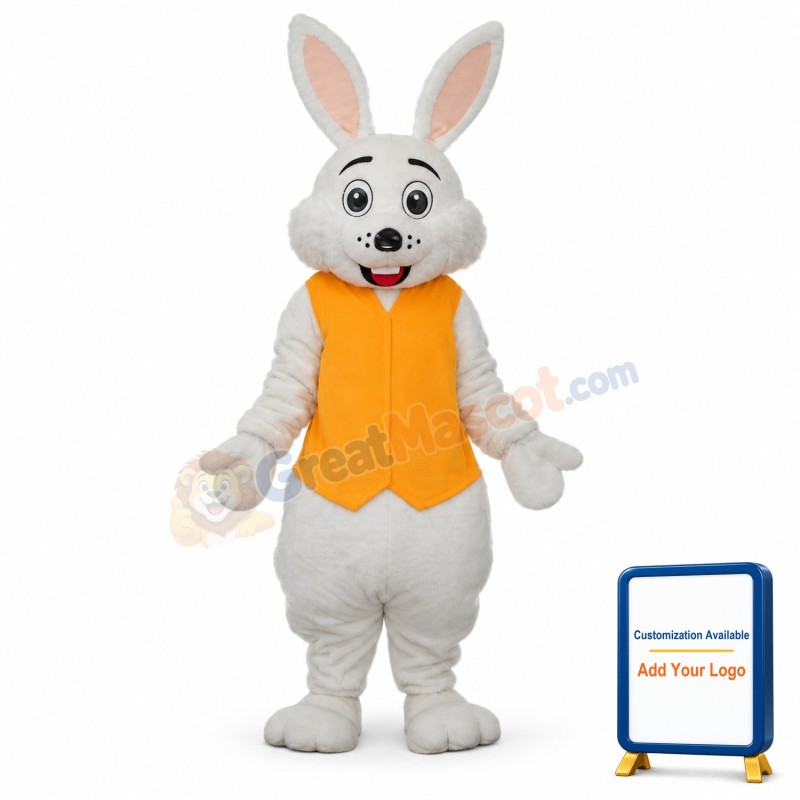 Yellow Vest Rabbit Mascot Adult Costume Free Shipping