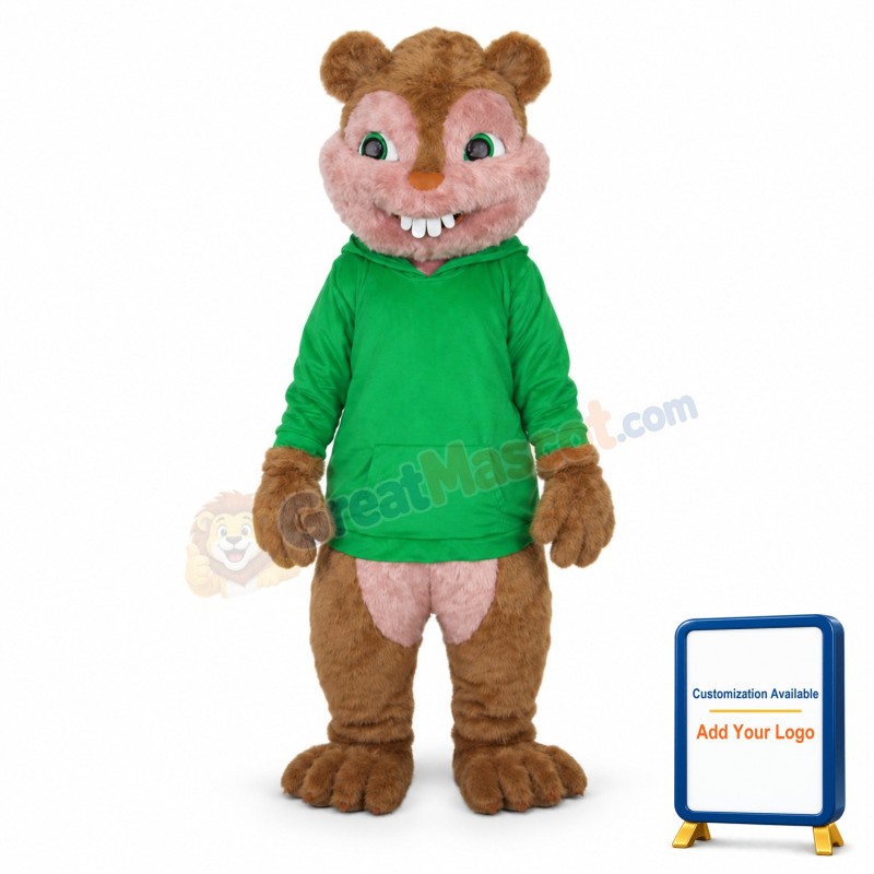 Theodore Chipmunk Mascot Adult Costume