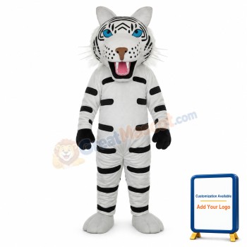 Black and White Tiger Mascot Adult Costume