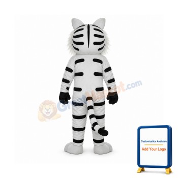 Black and White Tiger Mascot Adult Costume
