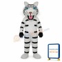 Black and White Tiger Mascot Adult Costume