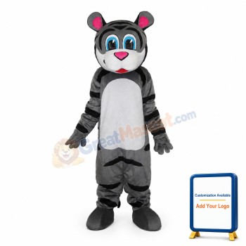 Small Gray Tiger Mascot Adult Costume