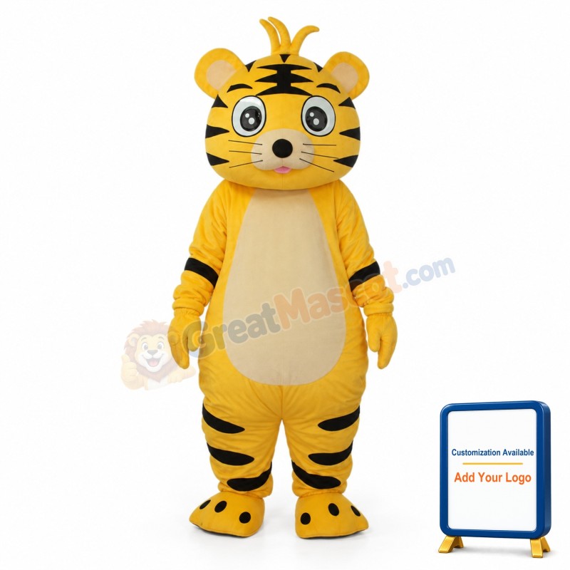 Small Yellow Tiger Mascot Adult Costume