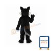 Long Wool Big Black Wolf Mascot Adult Costume