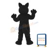 Long-haired Black White Wolf Mascot Adult Costume