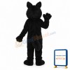 Long-haired Black Wolf Mascot Adult Costume