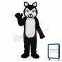 Long-haired Black Wolf Mascot Adult Costume