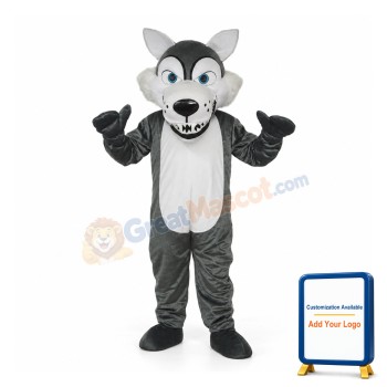 Short-haired Wolf Mascot Adult Costume