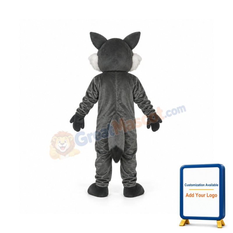 Short-haired Wolf Mascot Adult Costume