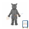Small Long-haired Gray Wolf Mascot Adult Costume