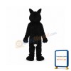 Thin Teeth Long-haired Black Wolf Mascot Adult Costume