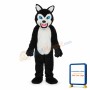 Thin Teeth Long-haired Black Wolf Mascot Adult Costume