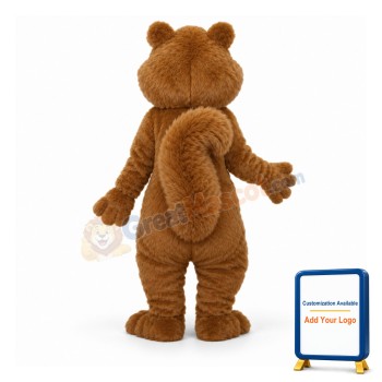 Long Wool Yellow Squirrel Mascot Adult Costume