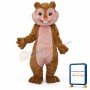 Long Wool Yellow Squirrel Mascot Adult Costume