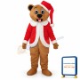 Brown Christmas Bear Mascot Adult Costume