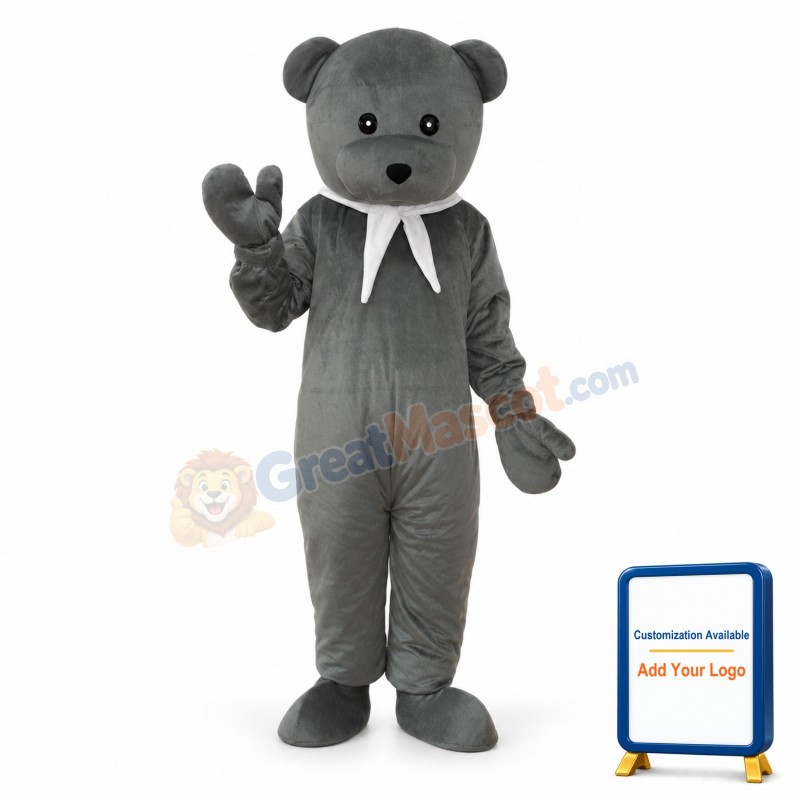 Gray Cook Bear Mascot Adult Costume