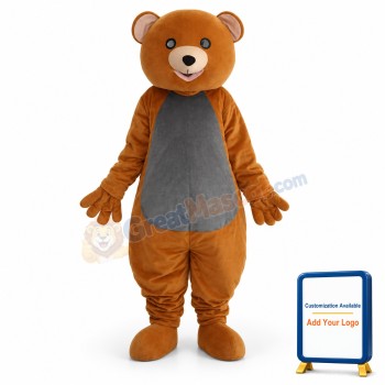Brown Teddy Bear Mascot Adult Costume