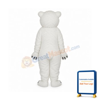 Long Wool Polar Bear Mascot Adult Costume