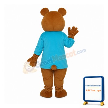 Mr.Bear in Blue T-shirt Mascot Adult Costume